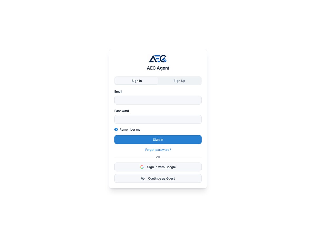 AEC Agent - SAAS/COMMERCE PLATFORM screenshot