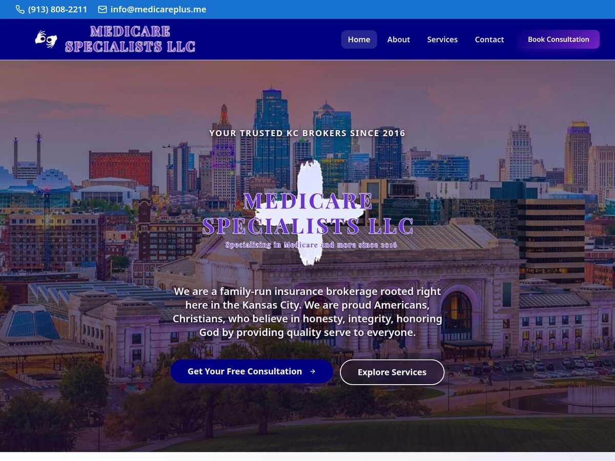 Medicare Specialists - Website screenshot