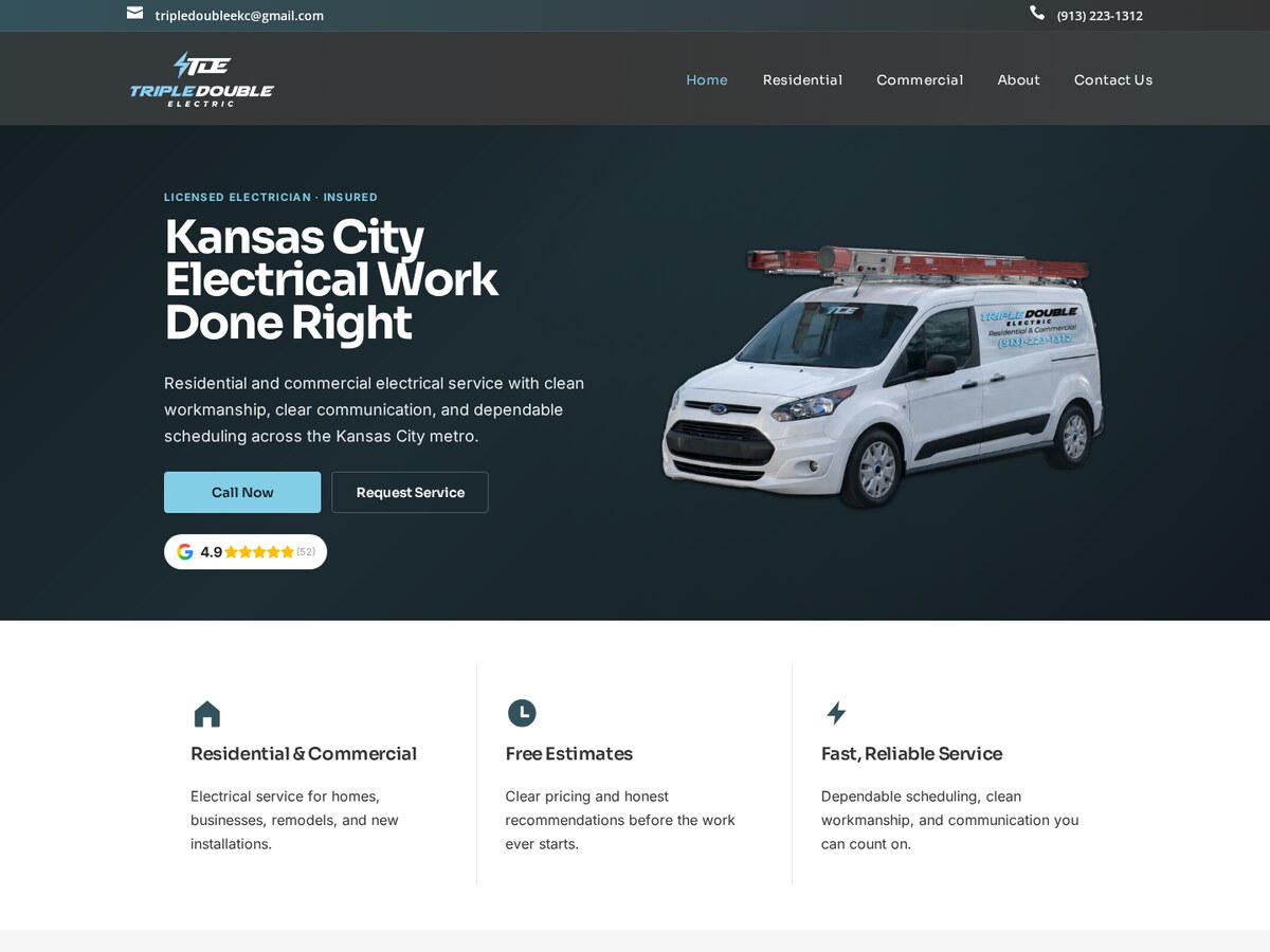 Triple Double Electric - Website screenshot